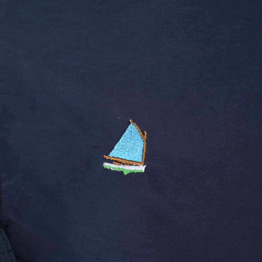 Castaway Nantucket Island Mens Navy Blue Sailboat Embroidered Swim Trunks Medium - Picture 5 of 16